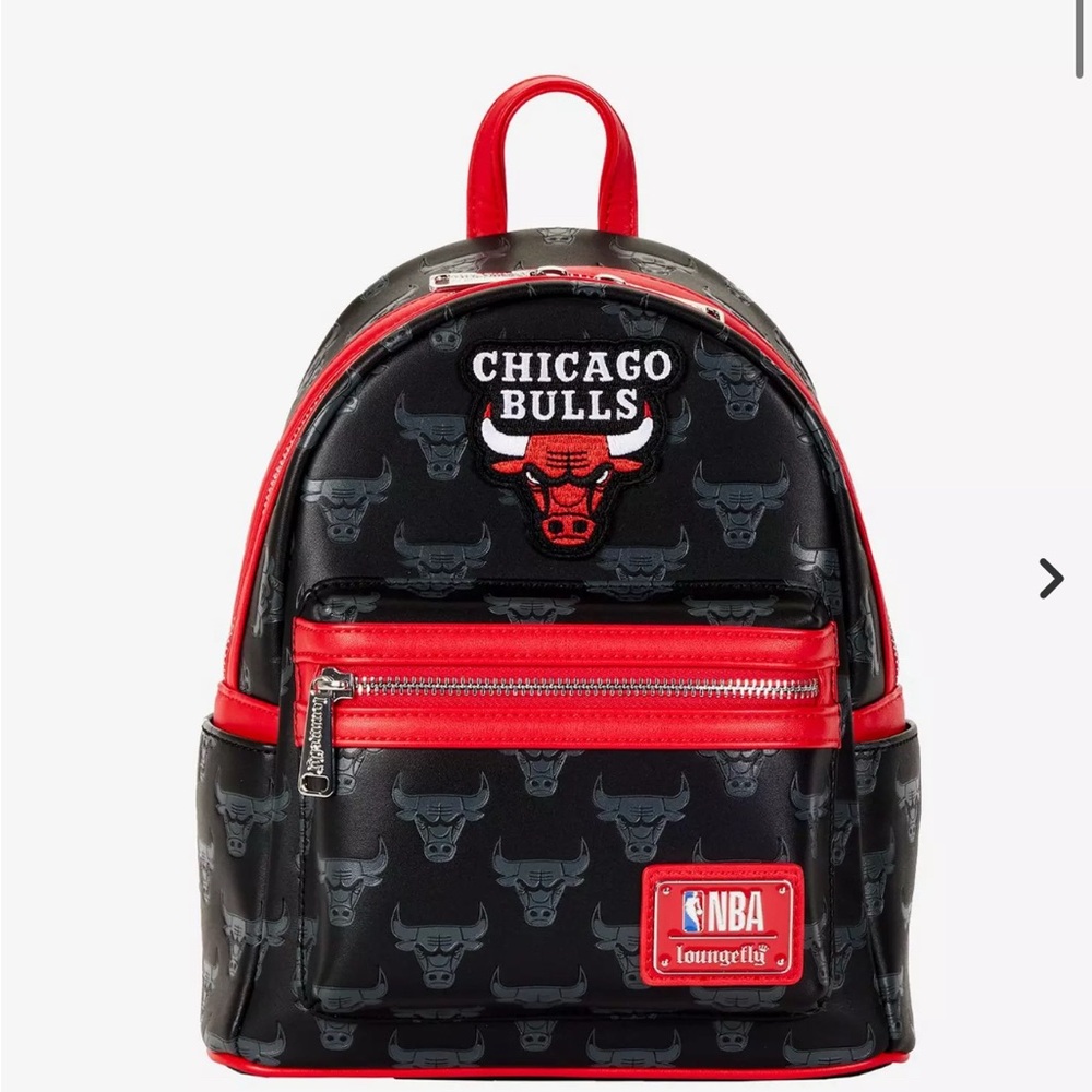 Loungefly Chicago Bulls Black and Red Backpack